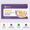 Infografik mit der lila apriwell direxol Produktverpackung. Sie kontrolliert und reduziert die Symptome von Durchfall und enthält 16 Kapseln. Ein wirbelndes Muster in Orange und Lila ist zu sehen. Vier Kacheln darunter beschreiben: Schnelle Wirkung, Wirksamkeit klinisch belegt, Natürlicher Ursprung, Zertifiziertes Medizinprodukt.