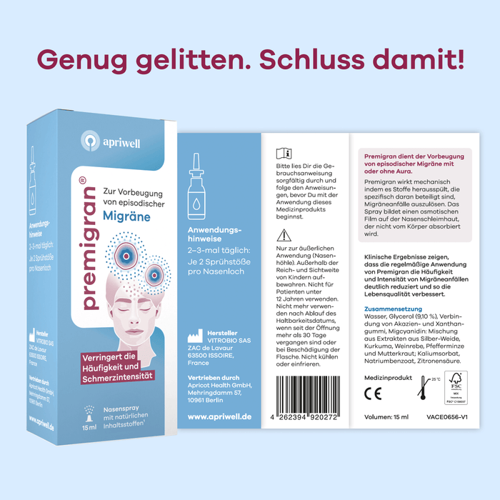 Premigran premigran® - Migräne vorbeugen & Schutz aufbauen
