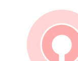 Ein abstraktes rotes Symbol mit konzentrischen Kreisen und einem Punkt, aus dem eine Linie ragt, auf schwarzem Hintergrund. Das Symbol ist am linken Rand abgeschnitten.